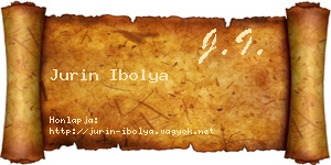 Jurin Ibolya névjegykártya